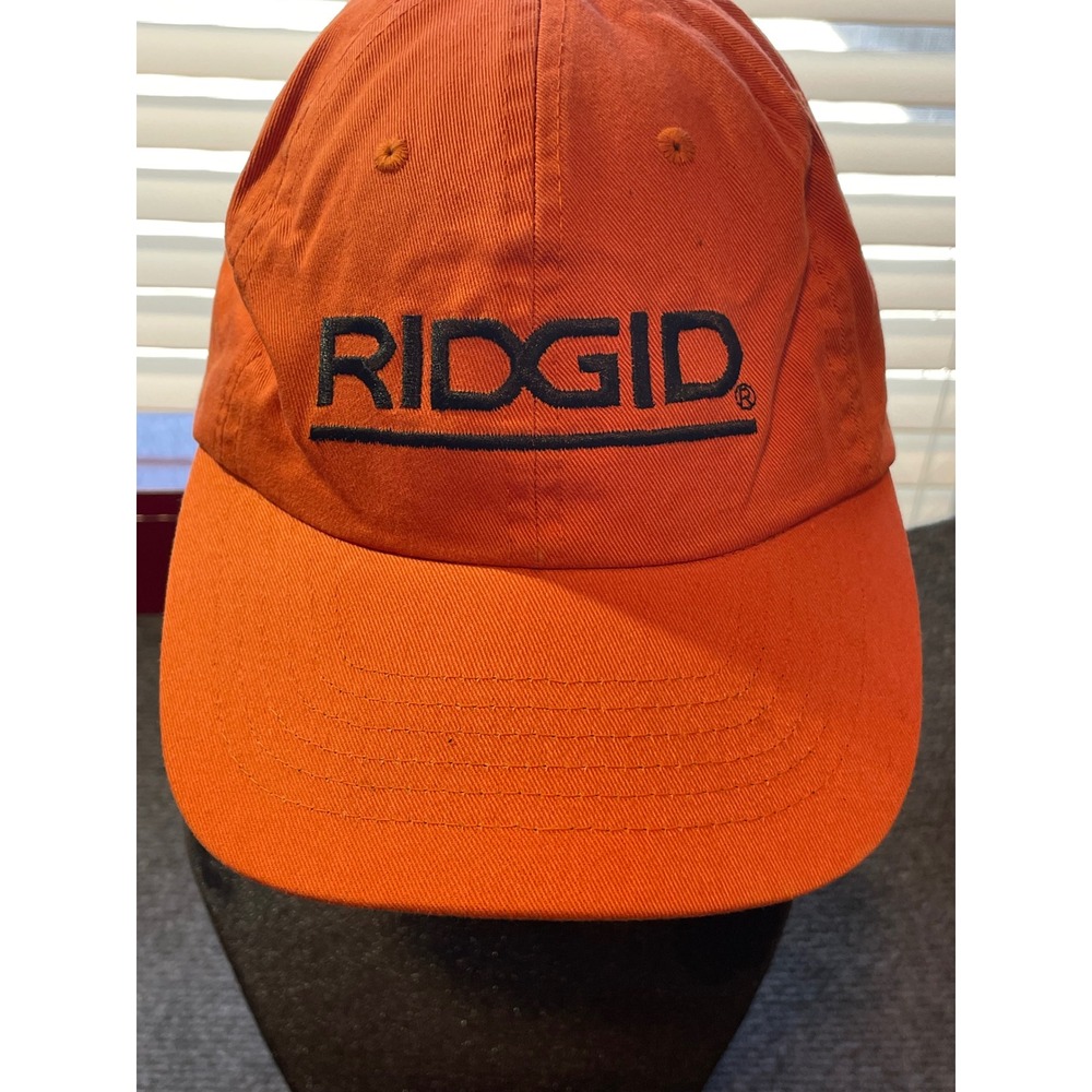 RIDGID Tools Orange Embroidered Logo Baseball Cap Hat Adjustable Strapback